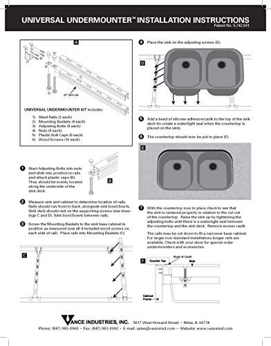 universal undermount sink installation kit